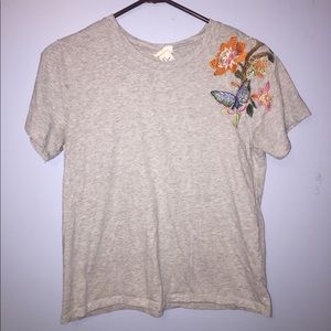 Flower Embroidered T-shirt